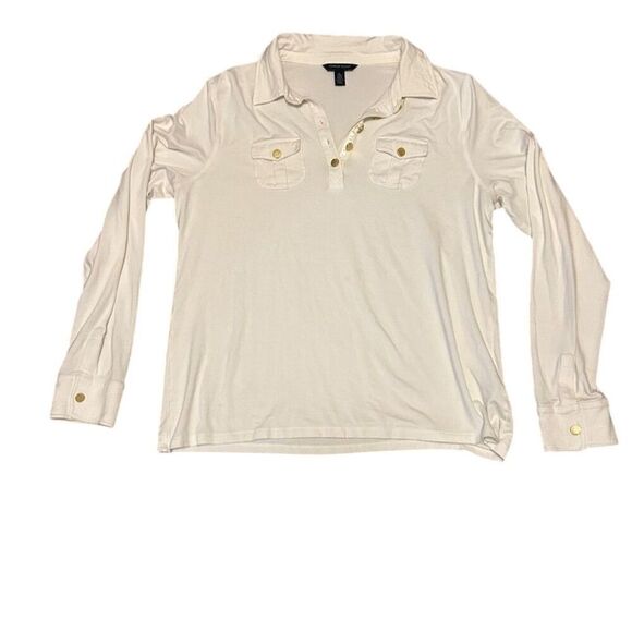 Tommy Hilfiger Women's XL White Collared Cardigan Sweater Top - Picture 1 of 5